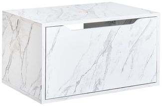Wandmontierter Waschbeckenunterschrank PETROLINA 60 cm Weißer Marmor
