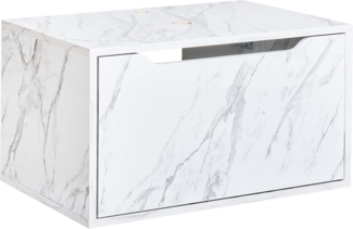 Wandmontierter Waschtischunterschrank PETROLINA 60 cm Weißer Marmor