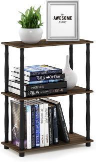 Furinno 3-Ebenen kompaktes Mehrzweck-Regal mit klassischem Rohr, holz, Columbia Walnut/Schwarz, 29. 46x59. 94x75. 18 cm