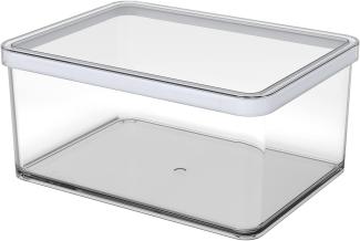 Rotho Loft rechteckige Vorratsdose 2. 25l mit Deckel und Dichtung, Kunststoff (SAN) BPA-frei, transparent/weiss, 2. 25l (20. 0 x 15. 0 x 9. 6 cm)