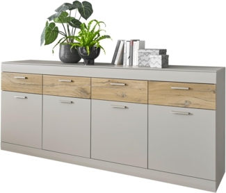 Sideboard Griego in grau matt und Eiche 200 cm