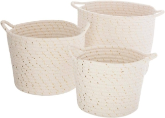 Aufbewahrungskörbe, 3 Stück, weiß