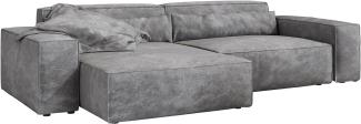 Ecksofa Sirpio XL 270x170 cm Mikrofaser Taupe Recamiere variabel