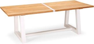 Tisch Campione 220x100 cm weiß/Teak