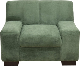 DOMO. collection Sessel Norma, Polstersessel, Polster-Garnitur mit Holzfüßen, Sitzmöbel Polstermöbel, 101 x 85 x 74 cm (BxTxH), Feinstoff grün