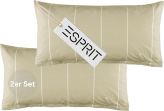 Esprit Bettwäsche HARPLINES Renforcé Kissenbezüge und Bettwäsche, Baumwolle, 2 teilig, 40 x 80 cm 2er Pack in Beige