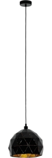Eglo 97845 Pendelleuchte ROCCAFORTE schwarz, gold E27 Ø30cm H:110cm dimmbar