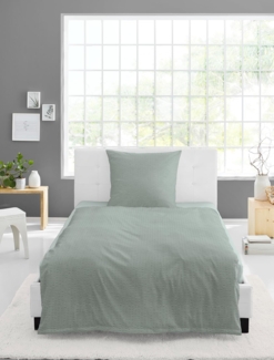 BIERBAUM Bettwäsche Chic Uni, Seersucker, 2 teilig, Schickes Unidesign: Modern und elegant für jedes Schlafzimmer