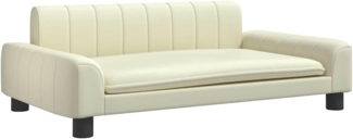 vidaXL Hundebett Creme 90x53x30 cm Kunstleder 171853
