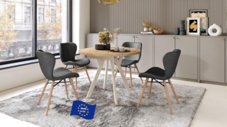 designimpex Esstisch Design Esstisch Aldo ausziehbar 90 cm bis 145 cm rund Esszimmer Tisch, Esstisch, Esszimmertisch, Tisch, Ausziehtisch, Küchentisch, Esszimmer