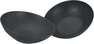 CreaTable 33045 Vesuvio Salatschüssel Set, schwarz, 2-teilig (1 Set)