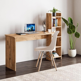 Schreibtisch mit Regal Chagtuniejle 150 x 45 x 120 cm Holzoptik [en. casa]