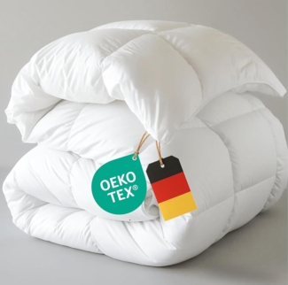 KNERST Federbettdecke Federbettdecke Winter mit Daunen & Federn, Füllung: 90% Federn und 10% Daunen, Baumwollbezug, gleichmäßige Wärmeverteilung, Kassetten Federbett