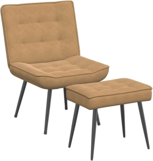 Relaxsessel mit Hocker Braun Samt 4012334