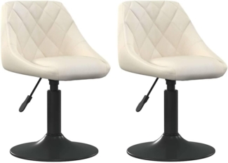 vidaXL Esszimmerstühle 2 Stk. Drehbar Creme Samt [335326]