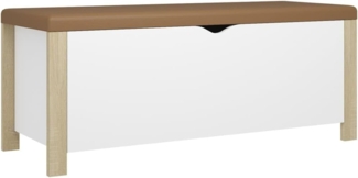 vidaXL Sitzbank mit Stauraum und Kissen Weiß Sonoma-Eiche 105x40x45cm 326773