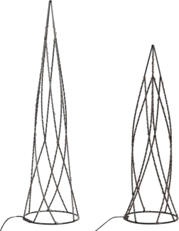 Weihnachtsdekoration 2er Set LED NEIDEN Weihnachtsbaum 52 38 cm Silber