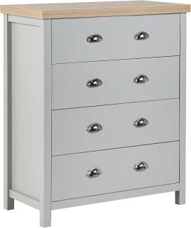 Kommode mit 4 Schubladen CLIO 95 cm Hellgrau