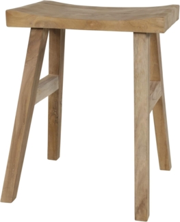 habeig Sitzhocker Gartenhocker Teak-Holz 30 x 40 x 50 cm Massivholz Sitzhocker Blumenhocker