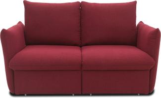 DOMO Collection Cloud Box, 2 Sitzer mit Schlaffunktion und Boxspringfederung, Sofa mit Bettauszug, Schlafsofa, 180 cm, Boxspringsofa in bordeaux