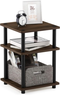 Furinno Mehrzweckregal, Einfache Montage, mit 3 Ebenen, holz, Columbia Walnut/Schwarz, 37. 08x37. 08x52. 58 cm