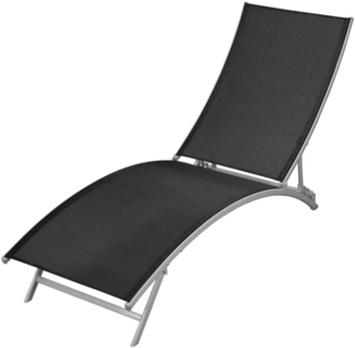 vidaXL Sonnenliege Stahl und Textilene Schwarz 42866
