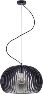 Lindby Hängeleuchte Jusra, dimmbar, Leuchtmittel nicht inklusive, Vintage, Metall, Schwarz, 1 flammig, E27, Deckenlampe, Esstischlampe