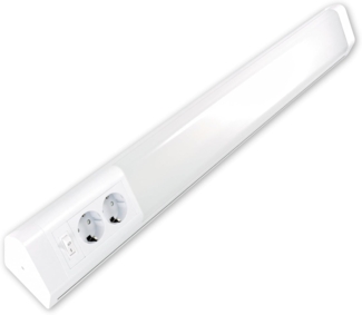 REV PENTA Lichtleiste, Steckdosen Unterschrank Küche, LED Unterbauleuchte mit 2 Steckdosen und Schalter, 15W, 76 cm, weiss