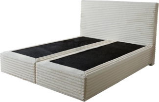 Boxspringgestell Dream-Well Plüsch-Cord Beige 160x200 cm