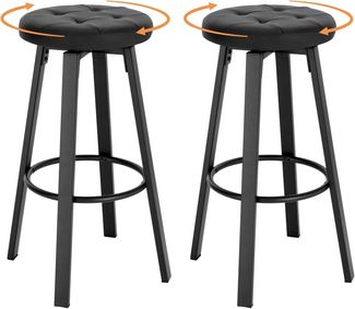 Woltu Barhocker (2 St), mit drehbarem Sitz Φ 35,5 cm, gepolsterer Hocker