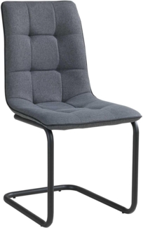 Home4You Freischwinger Schwingstuhl, Dunkelgrau, Webstoff, (1 St), mit Keder