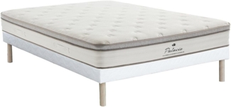Vente-unique - Bett-Set 160x200 cm - Polsterbettgestell + Taschenfederkernmatratze 7 Zonen + TPE - 28 cm - ONEBIA von PALACIO