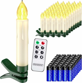 Deuba LED Weihnachtsbaumkerzen Kabellos 40er Set Warmweiß