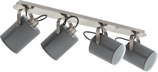 Eglo 98142 Spotleuchte LED VILLABATE nickel-matt grau E27 4X10W L:79,5cm B:9cm dimmbar