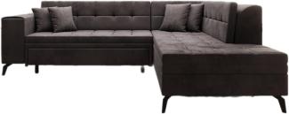 Designer Sofa Lania mit Schlaffunktion Samt Dunkelbraun Rechts