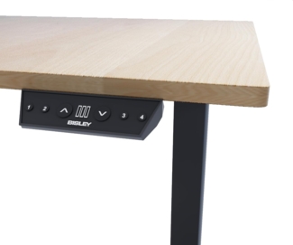 Bisley Home Tisch, Metall, Gestell 333 schwarz Platte 014 ahorn, Medium