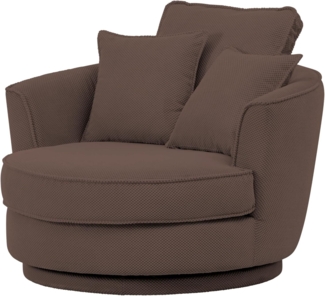 Sessel drehbar Comfy braun Webvelours 120 cm