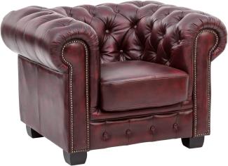 Sessel Chesterfield Echtleder rot