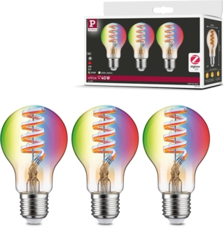 Paulmann 291:63 Filament 230V LED Birne Smart Home Zigbee 3x470lm 3x6,3W 2200-6500K RGBW+ dimmbar Gold
