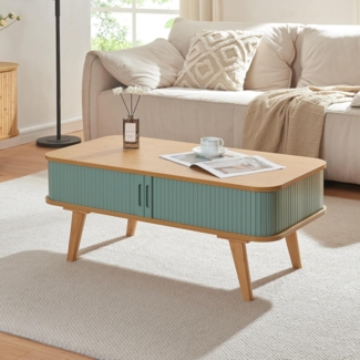 Couchtisch Tysvær 100x50x40 cm Bambus/Blau [en. casa]