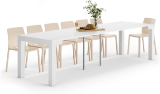 MOBILI FIVER, Extendable Console Table First, White Ash, 90 x 45 x 76 cm, Made in Italy