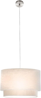 LED Pendelleuchte, Textil beige, H 150 cm