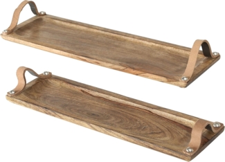 Boltze Home Apéro-Geschirr, Servierplatte Malus 2er Set, Braun