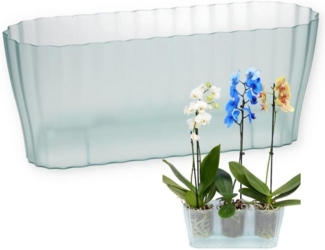 GarPet Blumentopf Orchideentopf Blumen Kasten Übertopf für mehrere Pflanzen durchsichtig