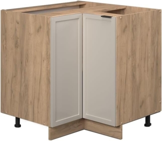 Vicco Eckunterschrank GrauBeige 80.5 cm ohne Arbeitsplatte, Fame-Line