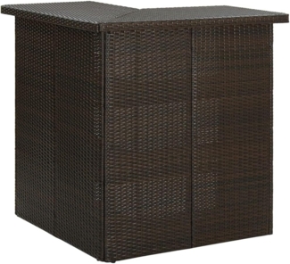 vidaXL Eck-Bartisch Braun 100x50x105 cm Poly Rattan 313480