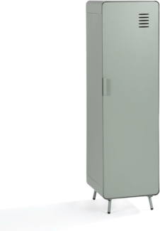 MEUBLE COSY Sideboard Kleiderschrank Wohnzimmer Schränke Metallschrank mit 3 Regal Ablage und Tür, Grau, 38 x 38 x 137 cm