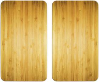 WENKO Herd-Abdeckplatte Universal Holz-Optik, Glas, Kunststoff, (Set, 2 tlg)