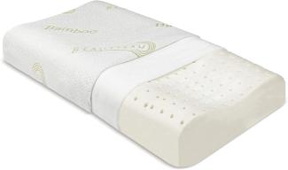 Beautissu 'BeauErgo FK Bambus' Memory Foam Konturkissen, Jacquard Strickgewebe weiß, 55 x 35 x 11 cm