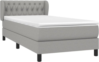 vidaXL Boxspringbett mit Matratze Hellgrau 100x200 cm Stoff 3126461